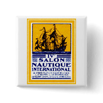 1929 Paris Nautical Show Poster Pinback Button
