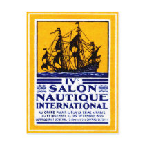 1929 Paris Nautical Show Poster Post Card