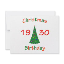 1930 Christmas Birthday invitations