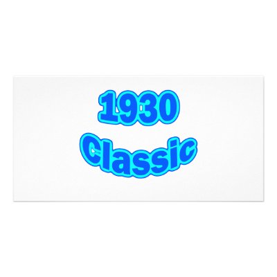 1930 Classic Blue Photo Greeting Card by birthyeardesigns3