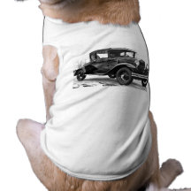 1930 Ford Model A Coupe - B&W Doggie Tshirt