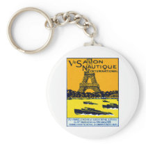 1930 Paris Boat Show Poster Keychains