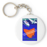 1930 Tasmania Travel Poster Keychains