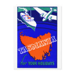 1930 Tasmania Travel Poster Postcard