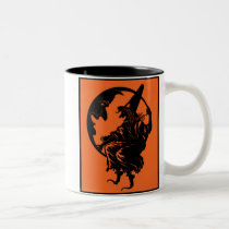 1930s Art Deco Witch and Moon Mug mugs