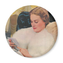 1930's ephemera lady with fur stole magnets by amazingvintage 1930's ephemera lady with fur stole magnets