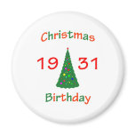 1931 Christmas Birthday Fridge Magnets