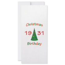 1931 Christmas Birthday Rack Card Design