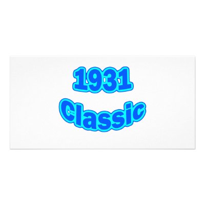 1931 Classic Blue Custom Photo Card by birthyeardesigns3