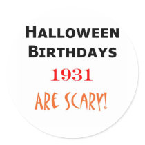 1931 halloween birthday stickers