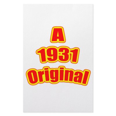 1931 Original Red Personalized Stationery by birthyeardesigns4