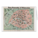 1932 Art Deco Map of Paris, France Greeting Card