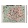 1932 Art Deco Map of Paris, France Greeting Card