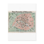 1932 Art Deco Map of Paris, France Postcards