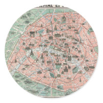 1932 Art Deco Map of Paris, France Round Sticker