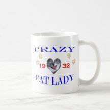 1932 Crazy Cat Lady Coffee Mugs