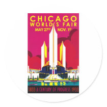 1933 Chicago World Fair Round Sticker