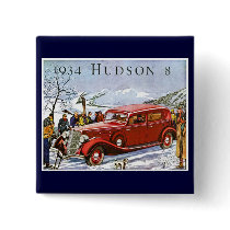 1934 Hudson 8 - Vintage Advertisement Pinback Button