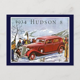 1934 Hudson 8 - Vintage Advertisement postcard