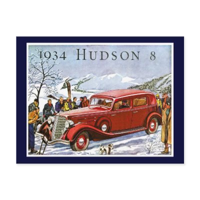 1934 Hudson 8 - Vintage Advertisement Post Cards by scenesfromthepast