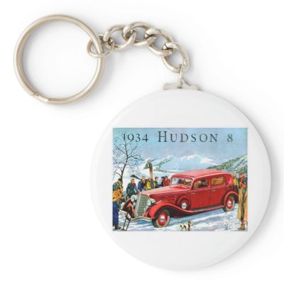 1934 Hudson 8 Vintage Automobile Advertisement Key Chain by fotoshoppe