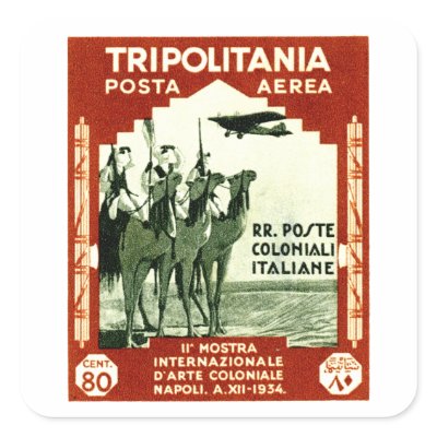 1934 Tripolitania 80 centesimi stamp Stickers by historicimage