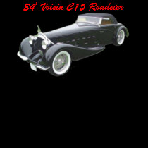 1934 Voisin C15 Roadster t-shirts