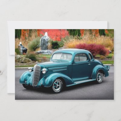 1936 Chevy Chevrolet Coupe Hot Rod Invitations by fuelfoto