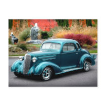 1936 Chevy Chevrolet Coupe Hot Rod Postcard