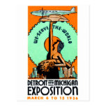 1936 Detroit + Michigan Expo Poster Postcards