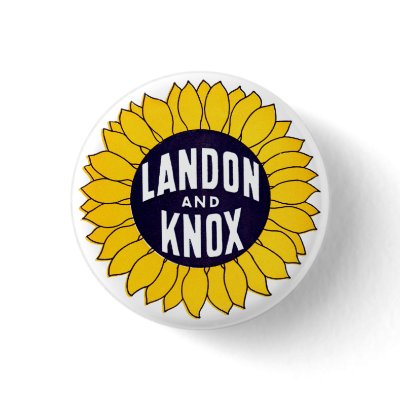 1936 Elect Landon and Knox Buttons by historicimage