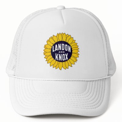 1936 Elect Landon and Knox Mesh Hat by historicimage