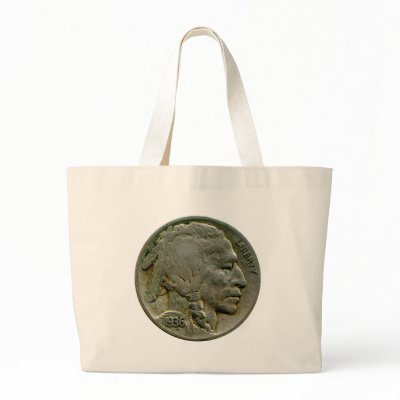1936 US 'Buffalo' nickel heads bag by AuntiesLunchMoney
