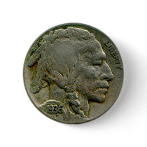 1936 US 'Buffalo' nickel heads button