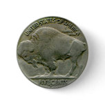 1936 US "Buffalo" nickel tails button