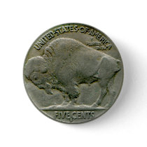 1936 US "Buffalo" nickel tails button