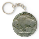 1936 US "Buffalo" nickel tails keychain