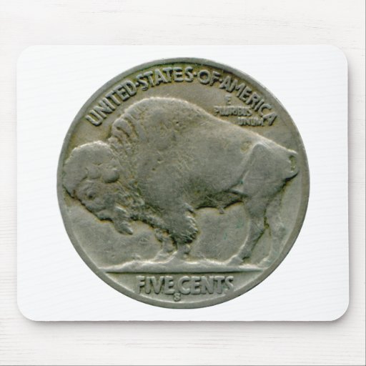 1936 US "Buffalo" nickel tails mousepad