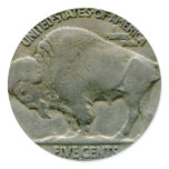 1936 US "Buffalo" nickel tails sticker