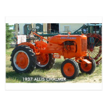 1937 ALLIS CHALMER TRACTOR POSTCARD