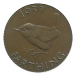 1937 British farthing sticker