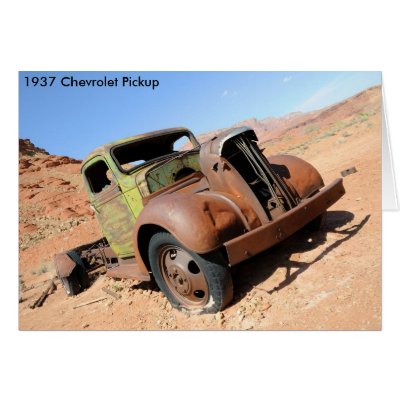 1937 Chevy Pickup in Arizona Desert Cards by ultimateplaces