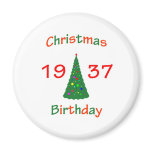 1937 Christmas Birthday Refrigerator Magnet