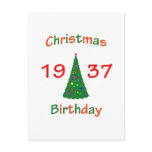 1937 Christmas Birthday Post Card