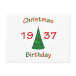 1937 Christmas Birthday Post Card