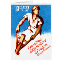 1937 Prague Poster Greeting Cards