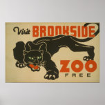 1937 Visit Brookside Zoo WPA Poster