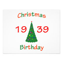 1939 Christmas Birthday Invites