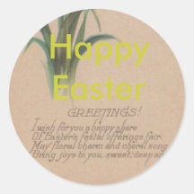 1939 Easter Poem Round Stickers