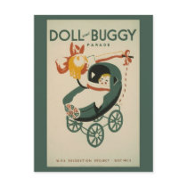 1939 vintage Doll and buggy parade Postcards